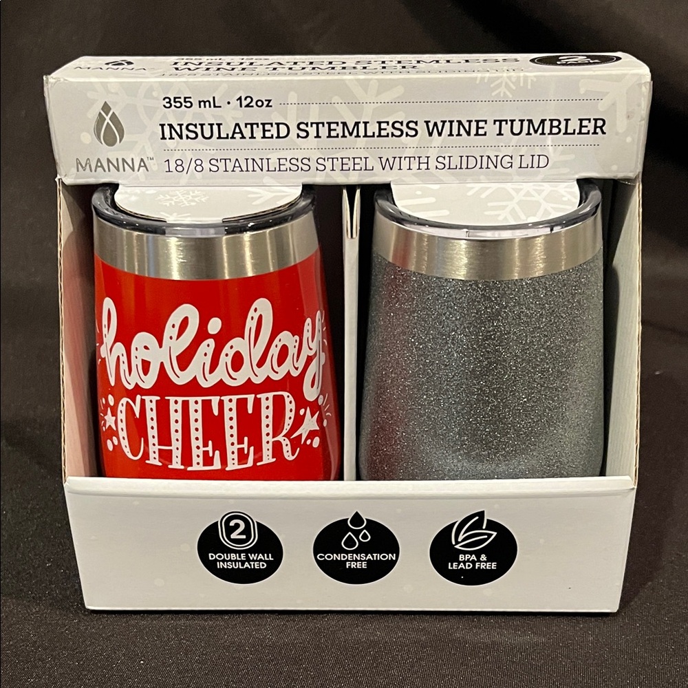 NWT Manna Wine Tumbler Set